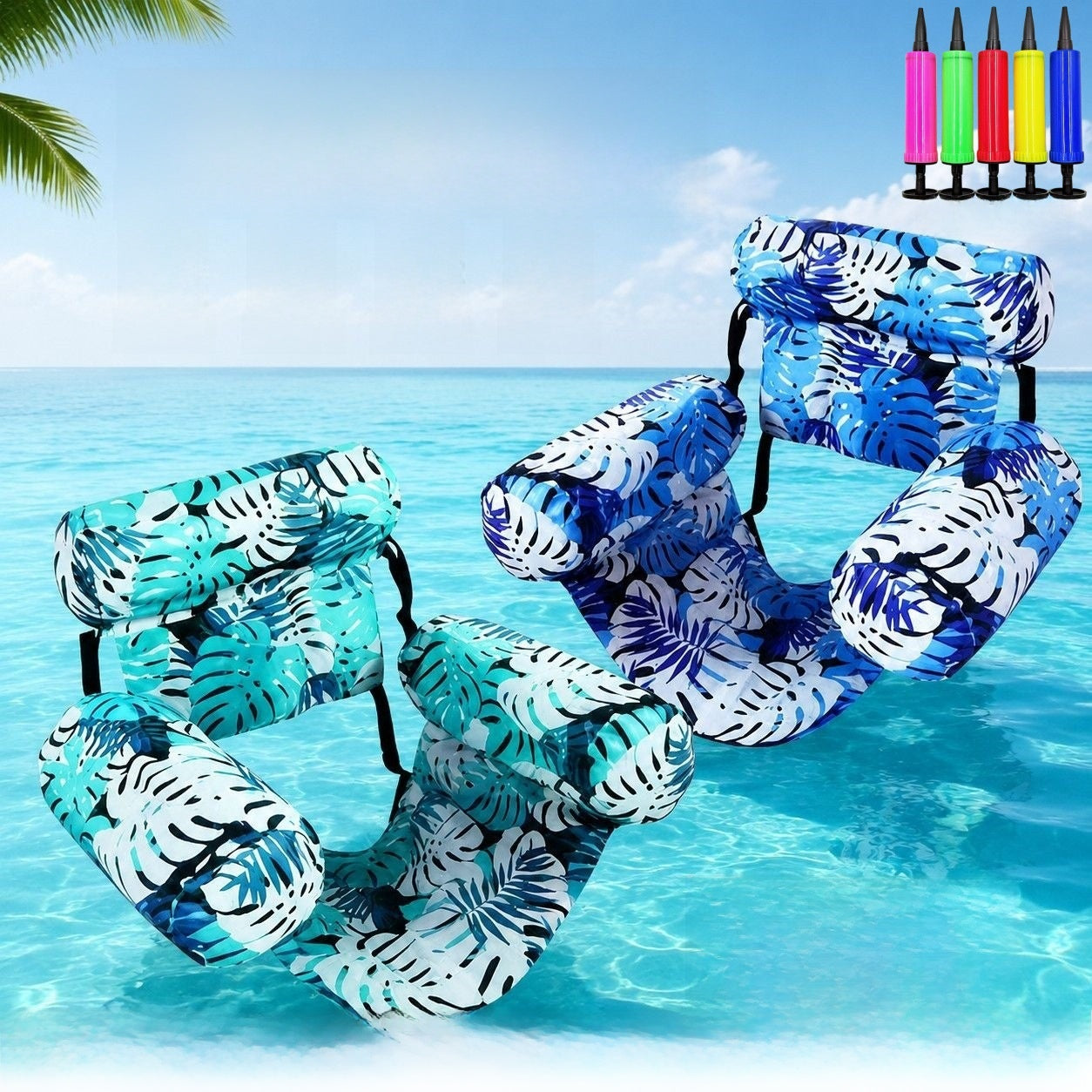 Foldable Inflatable Water Lounge Chair for Pool & Beach