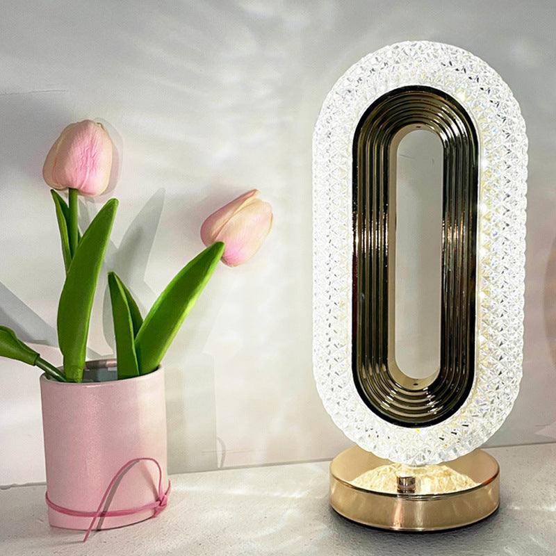 Crystal Touch Table Lamp – Warm Ambient Light for Bedroom & Desk