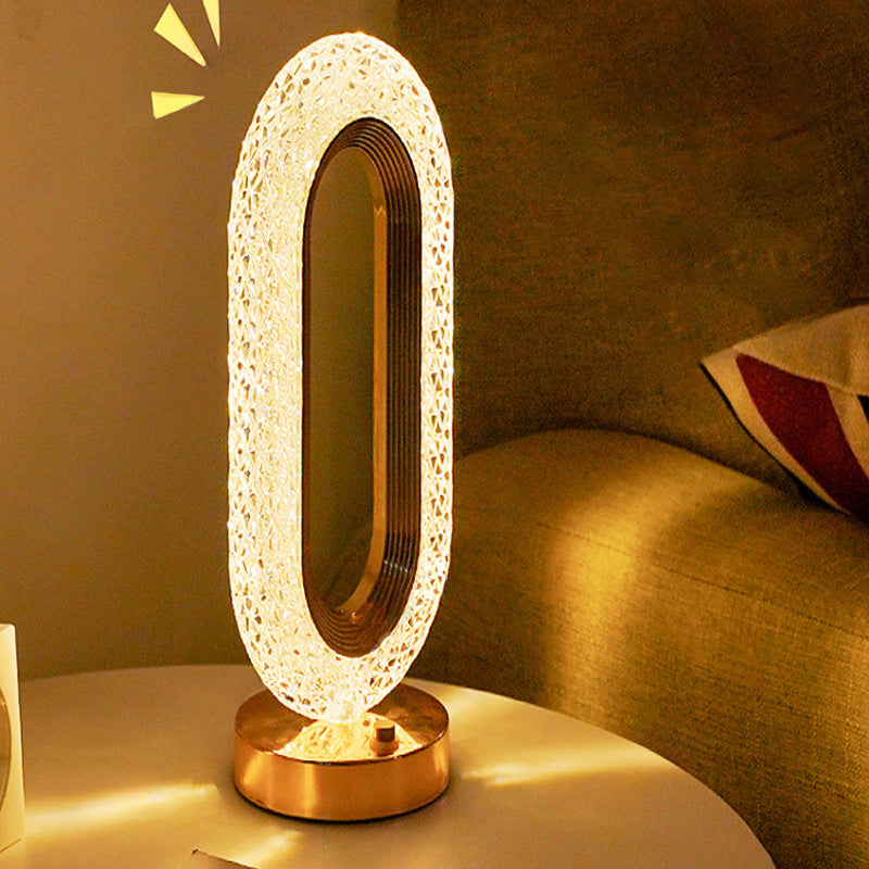 Crystal Touch Table Lamp – Warm Ambient Light for Bedroom & Desk