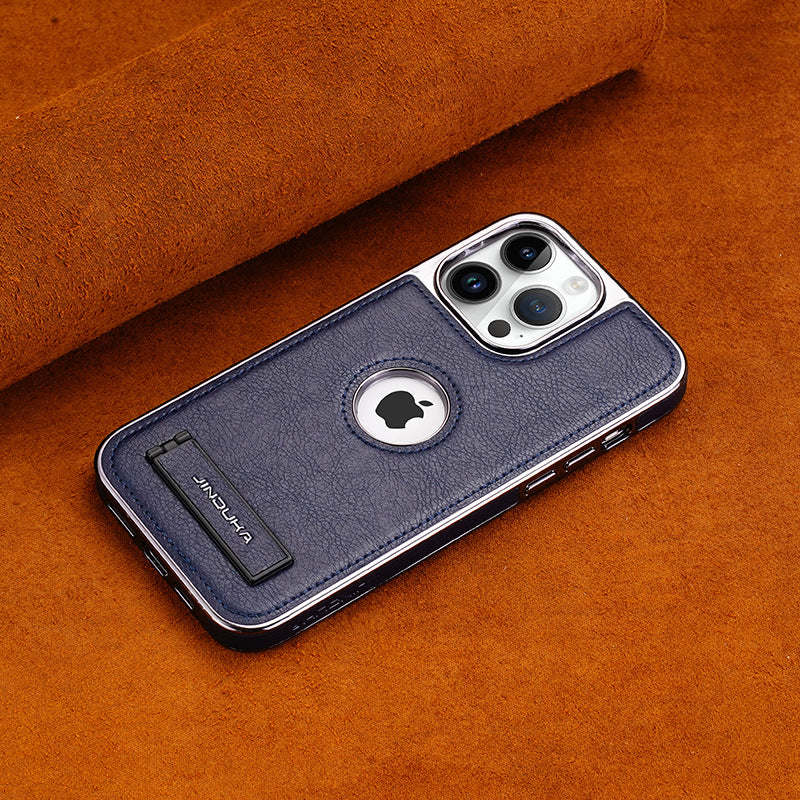 Genuine Leather iPhone Case with Stand – iPhone 11 to 16 Pro Max
