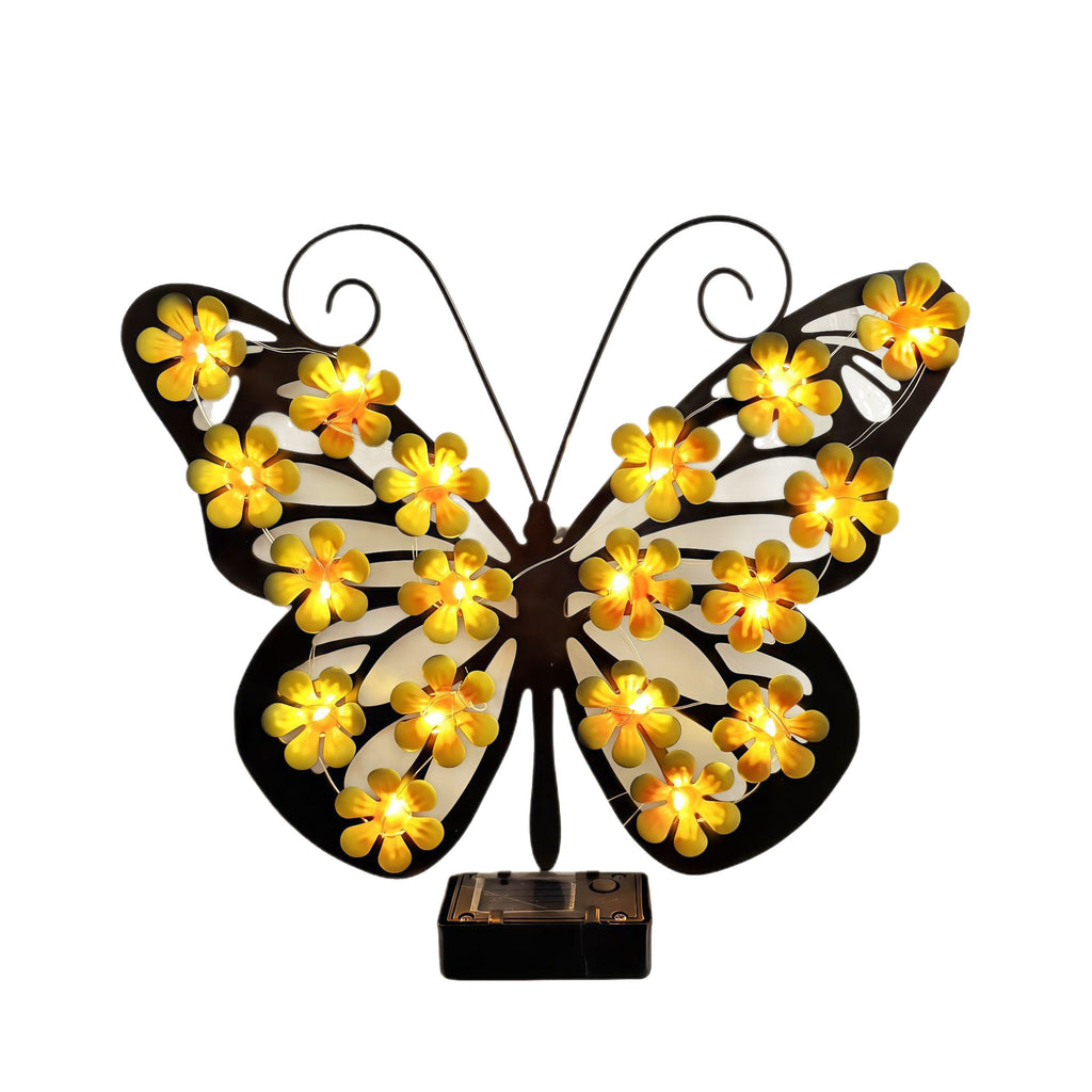 Solar Butterfly LED Garden Wall Light — Waterproof Outdoor Decor Lamp