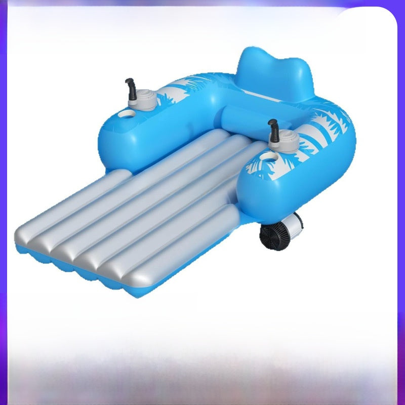 Rechargeable Inflatable Pool Float with Dual Motors & Storage