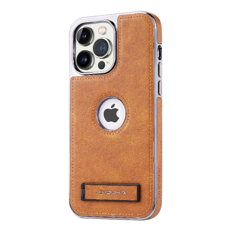 Genuine Leather iPhone Case with Stand – iPhone 11 to 16 Pro Max