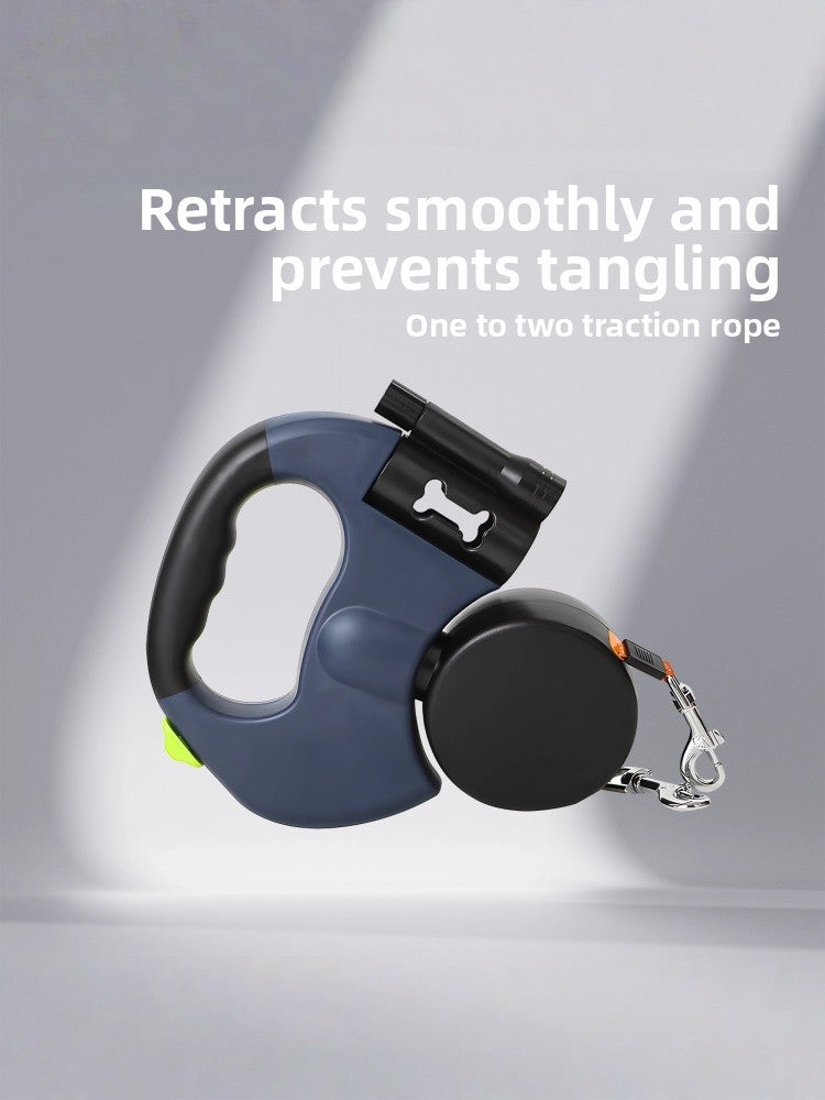Retractable Dual Dog Leash – Anti-Tangle Double Leash for Two Dogs