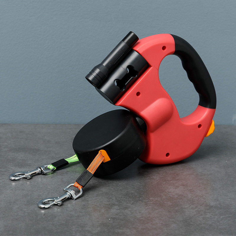 Retractable Dual Dog Leash – Anti-Tangle Double Leash for Two Dogs