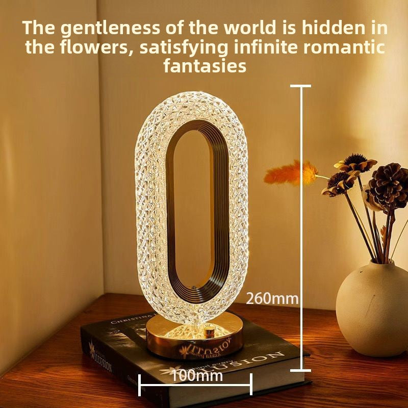 Crystal Touch Table Lamp – Warm Ambient Light for Bedroom & Desk