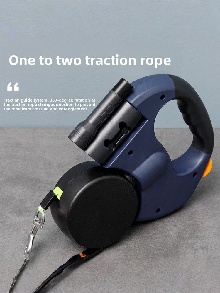 Retractable Dual Dog Leash – Anti-Tangle Double Leash for Two Dogs